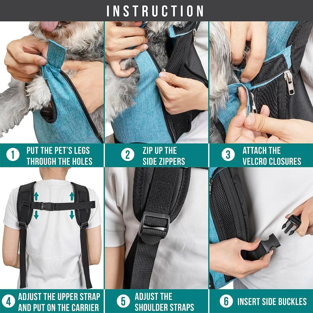 Cat Carrier Backpack – Adjustable Front Chest Carrier for Small Dogs & Cats (5–9 lbs), Ventilated Travel Sling for Hiking, Camping & Outdoor Adventures – Black