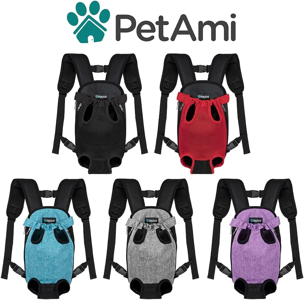 Cat Carrier Backpack – Adjustable Front Chest Carrier for Small Dogs & Cats (5–9 lbs), Ventilated Travel Sling for Hiking, Camping & Outdoor Adventures – Black