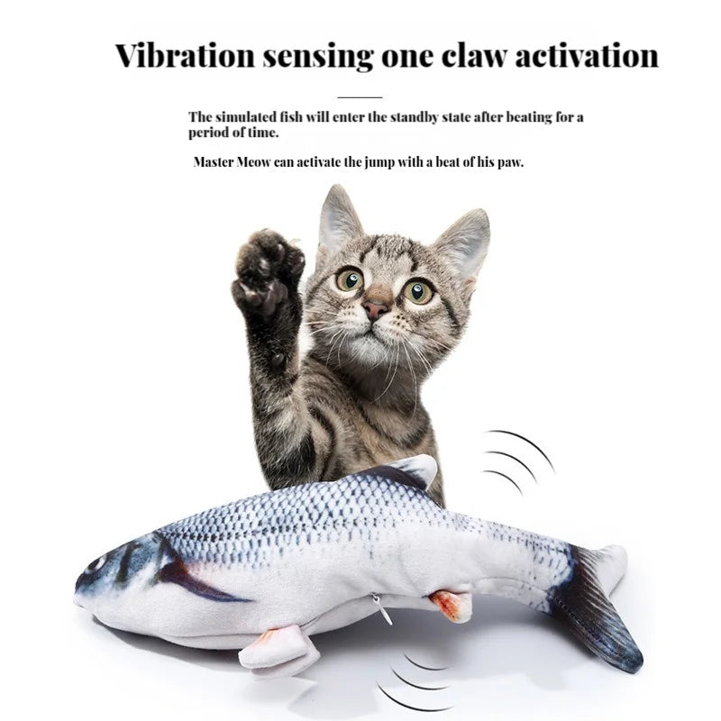 Electric Flopping Fish Cat Toy – USB Rechargeable Interactive Catnip Toy, Realistic Dancing Fish for Chewing, Kicking & Play