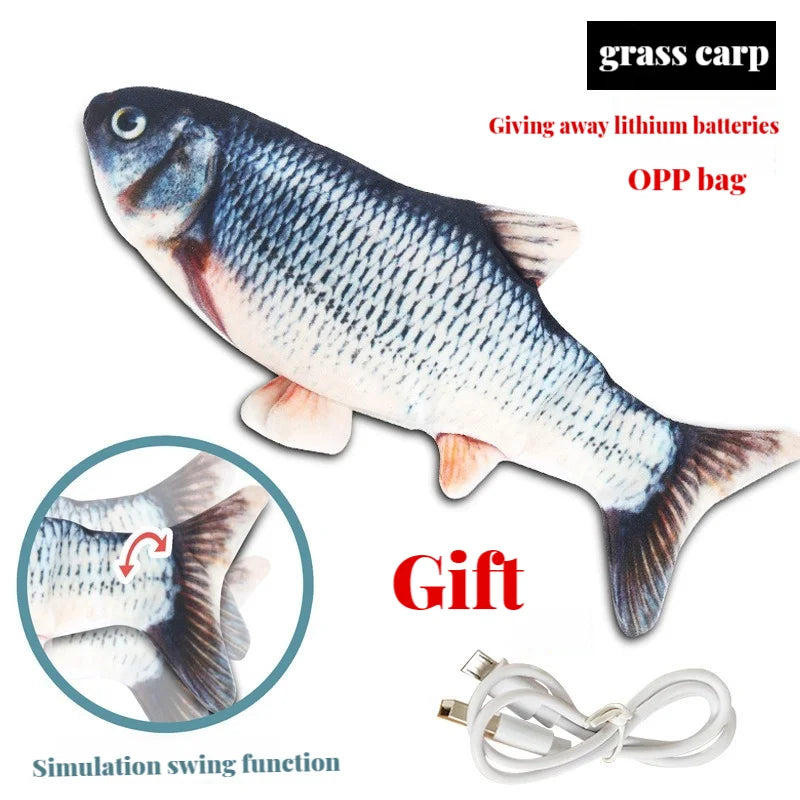 Electric Flopping Fish Cat Toy – USB Rechargeable Interactive Catnip Toy, Realistic Dancing Fish for Chewing, Kicking & Play