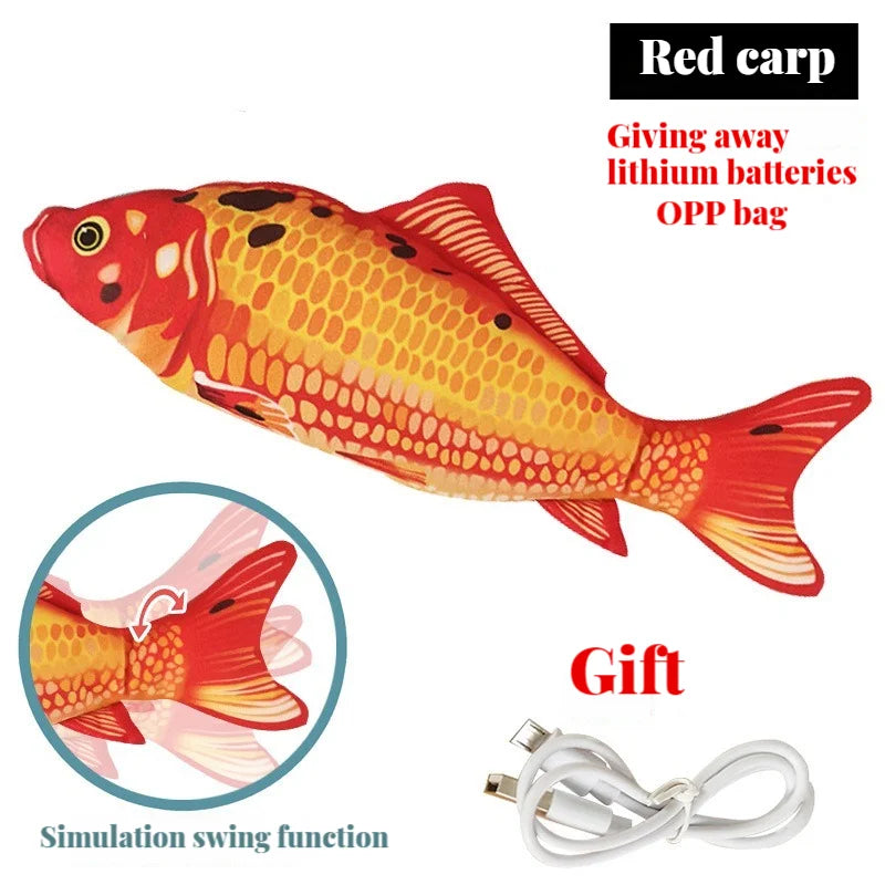 Electric Flopping Fish Cat Toy – USB Rechargeable Interactive Catnip Toy, Realistic Dancing Fish for Chewing, Kicking & Play