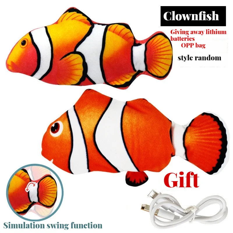 Electric Flopping Fish Cat Toy – USB Rechargeable Interactive Catnip Toy, Realistic Dancing Fish for Chewing, Kicking & Play