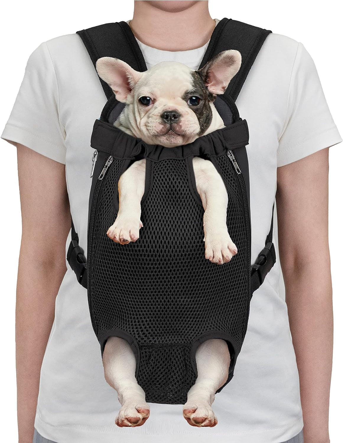 Cat Carrier Backpack – Adjustable Front Chest Carrier for Small Dogs & Cats (5–9 lbs), Ventilated Travel Sling for Hiking, Camping & Outdoor Adventures – Black